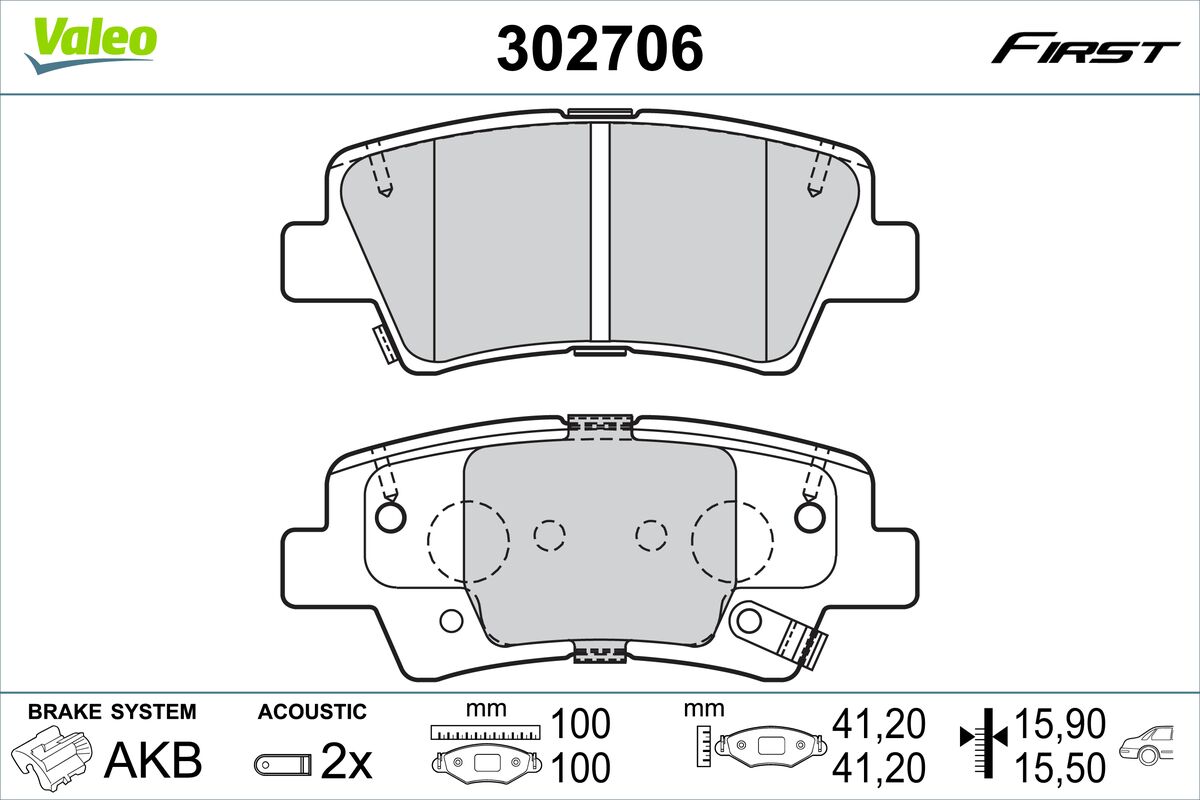 VALEO Fékbetét, mind 302706_VALEO